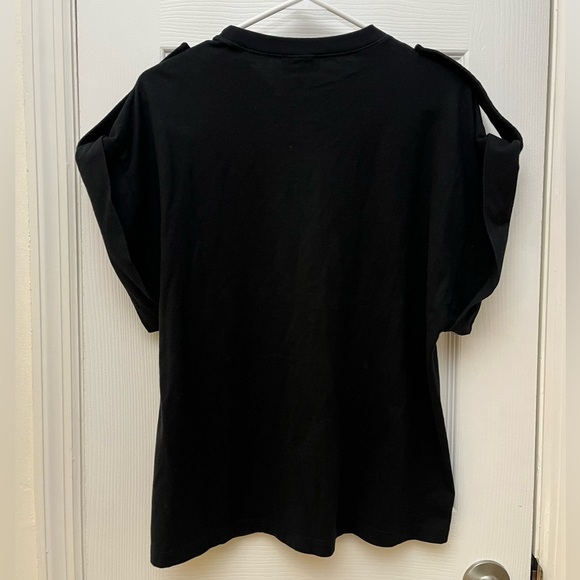 AG Jeans Black Khloe Epaulet T-Shirt Size Medium - Picture 6 of 6